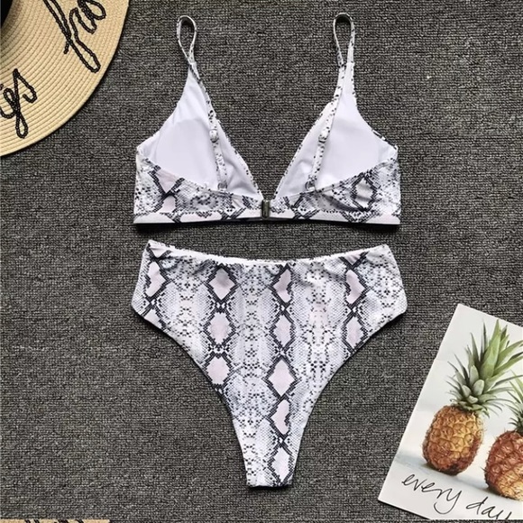 SOLD OUT CLEARANCE Snake Printed High Waist Bikini Swimsuit - Picture 6 of 6